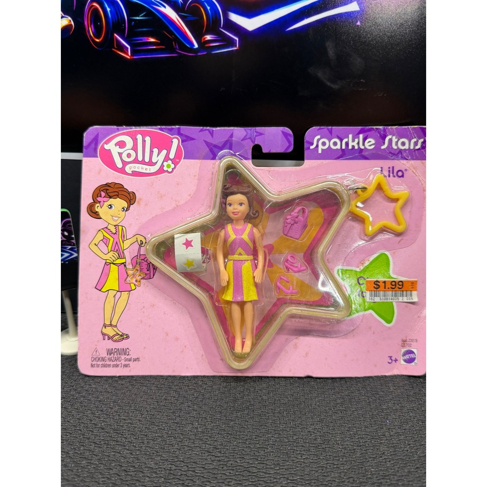 Mattel Polly Pocket Sparkle Stars Lila Doll 2003 Vintage Stretch Fashions C3702
